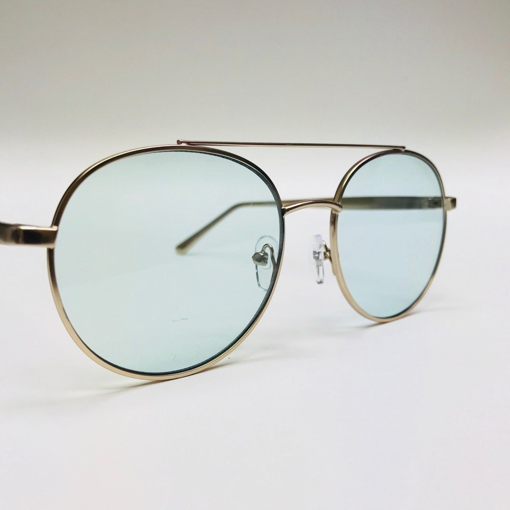 Round Premium Sunglasses Metal Frame and Green Lenses for Men & Women Lentes New
